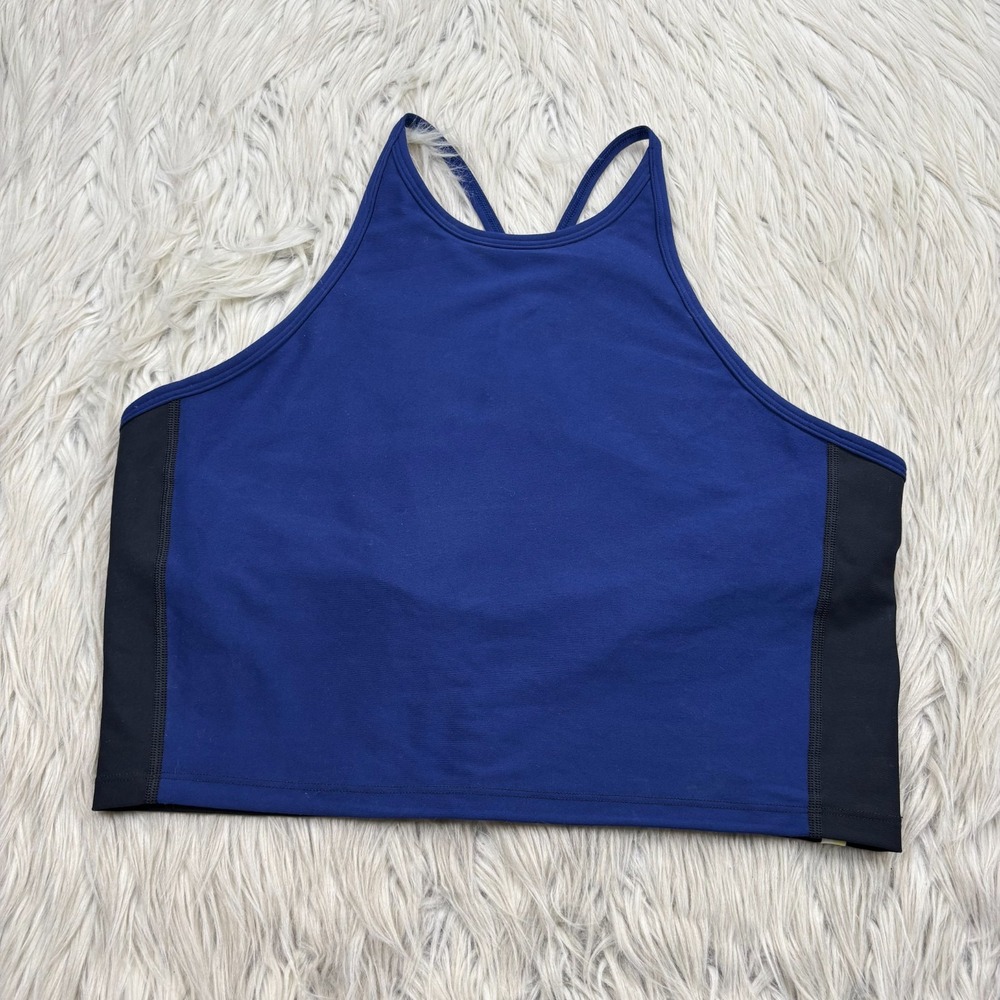 Summersalt Women's 18‎ Black Navy Colorblock The High Neck Midi Sports Bra Tank